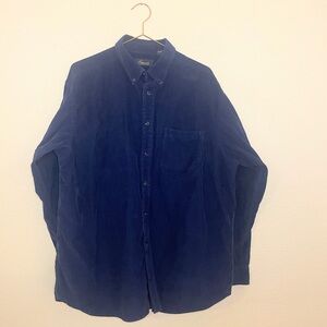 Roundtree & Yorke Casuals Navy Corduroy Shirt